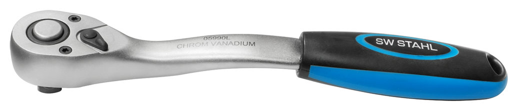 SW-STAHL ERGO-Umschaltknarre mit Verletzungsschutz und 72 Feinverzahnungen - Chrom-Vanadium