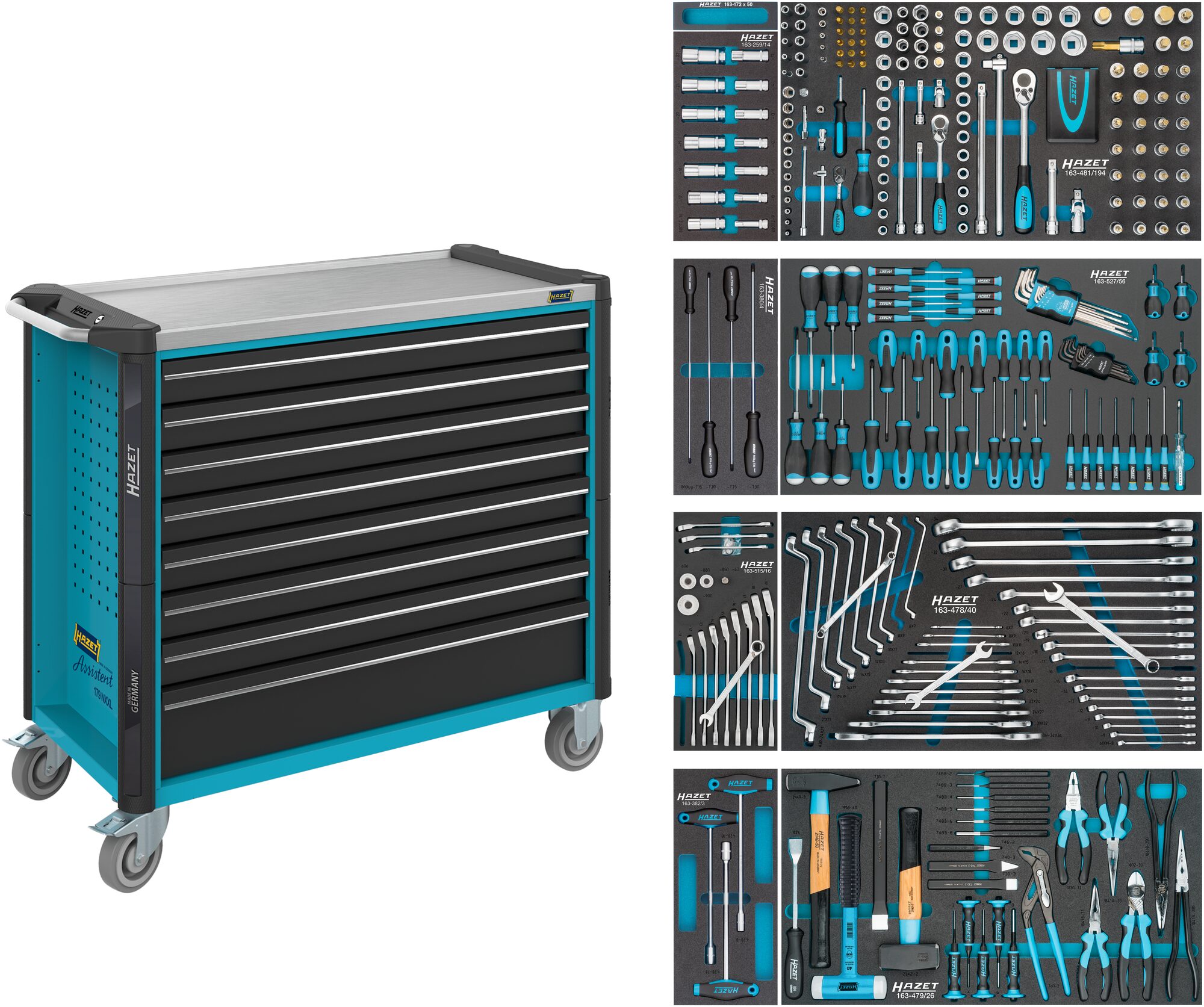 Hazet 378-teiliger Hochleistungs-Werkstattwagen | Robuster Tool Trolley Hazet 378-teiliger Hochleistungs-Werkstattwagen | Robuster Tool Trolley