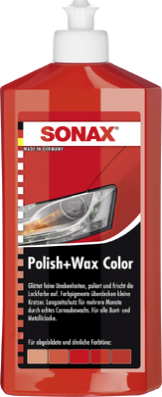 SONAX Polish&Wax Color Rot 500 ml – Politur & Wachs mit Farbpigmenten SONAX Polish&Wax Color Rot 500 ml – Politur & Wachs mit Farbpigmenten