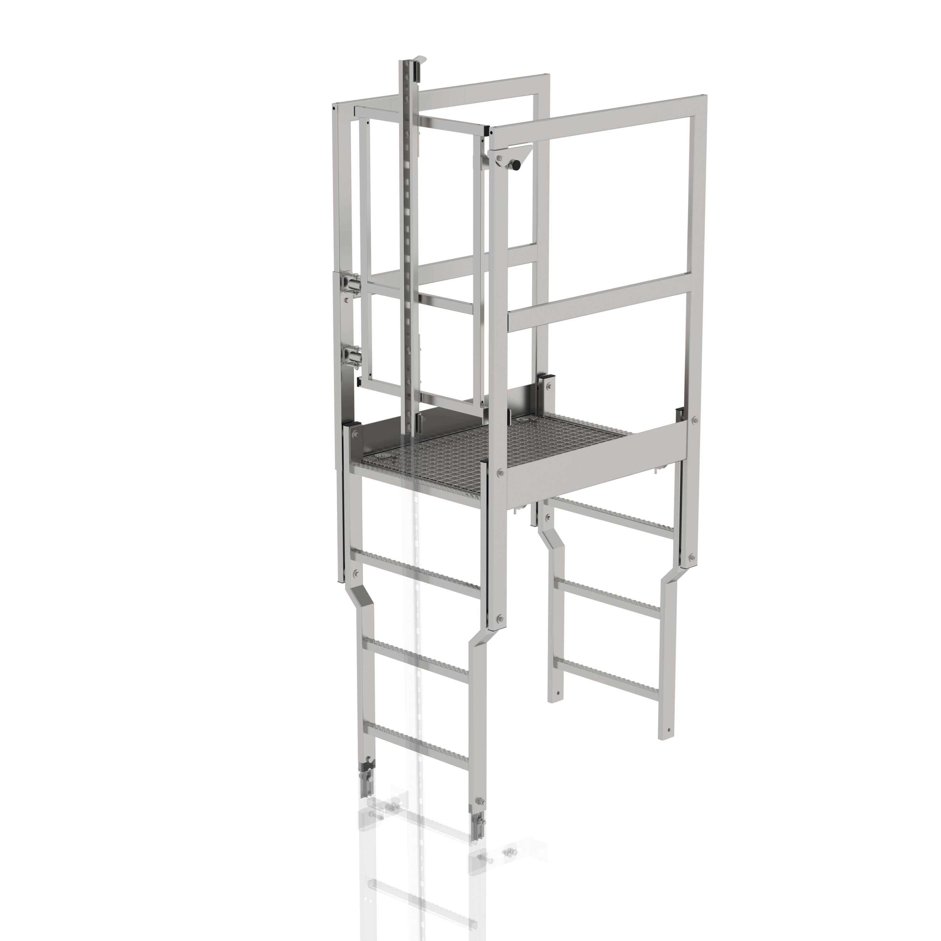 Attika-Überstieg mit Sicherungstür und Steigschutzschiene von GÜNZBURGER STEIGTECHNIK