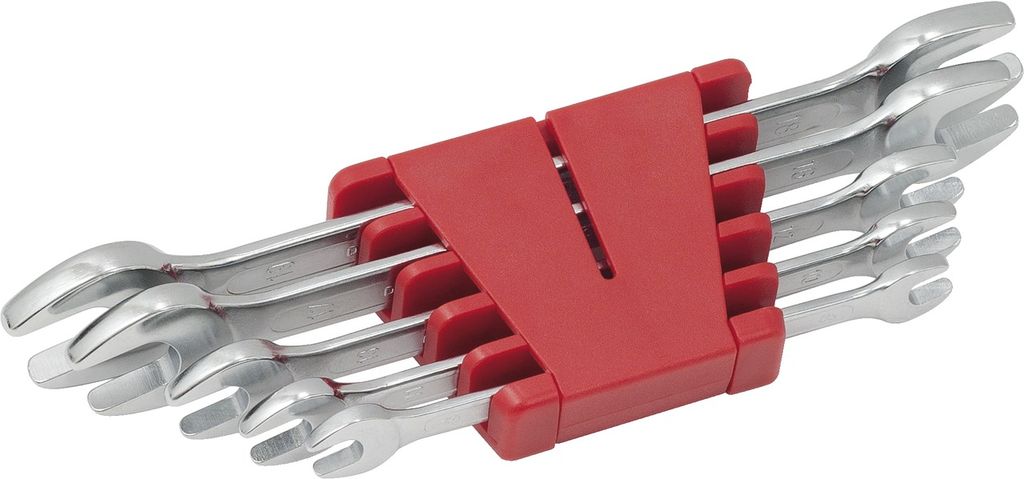 15-teiliger KS TOOLS Doppelmaulschlüssel-Satz: 15° abgewinkelt, Chrom Vanadium, SW 19, DIN und ISO z