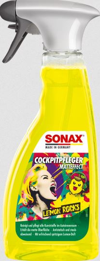 SONAX CockpitPfleger LemonRocks 500ml – Matteffekt, Zitrusduft, Kunststoffpflege SONAX CockpitPfleger LemonRocks 500ml – Matteffekt, Zitrusduft, Kunststoffpflege