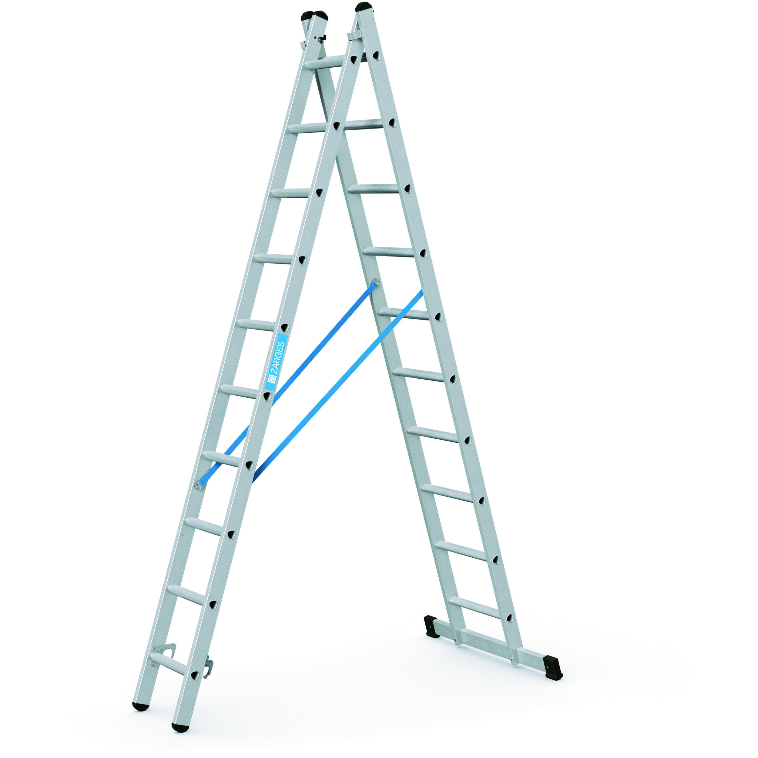 Combimaster DX - Kombileiter 2 x 10 Sprossen, max Leiterlänge 4,94m - Universelle Schiebe- und Stehl Combimaster DX - Kombileiter 2 x 10 Sprossen, max Leiterlänge 4,94m - Universelle Schiebe- und Stehl