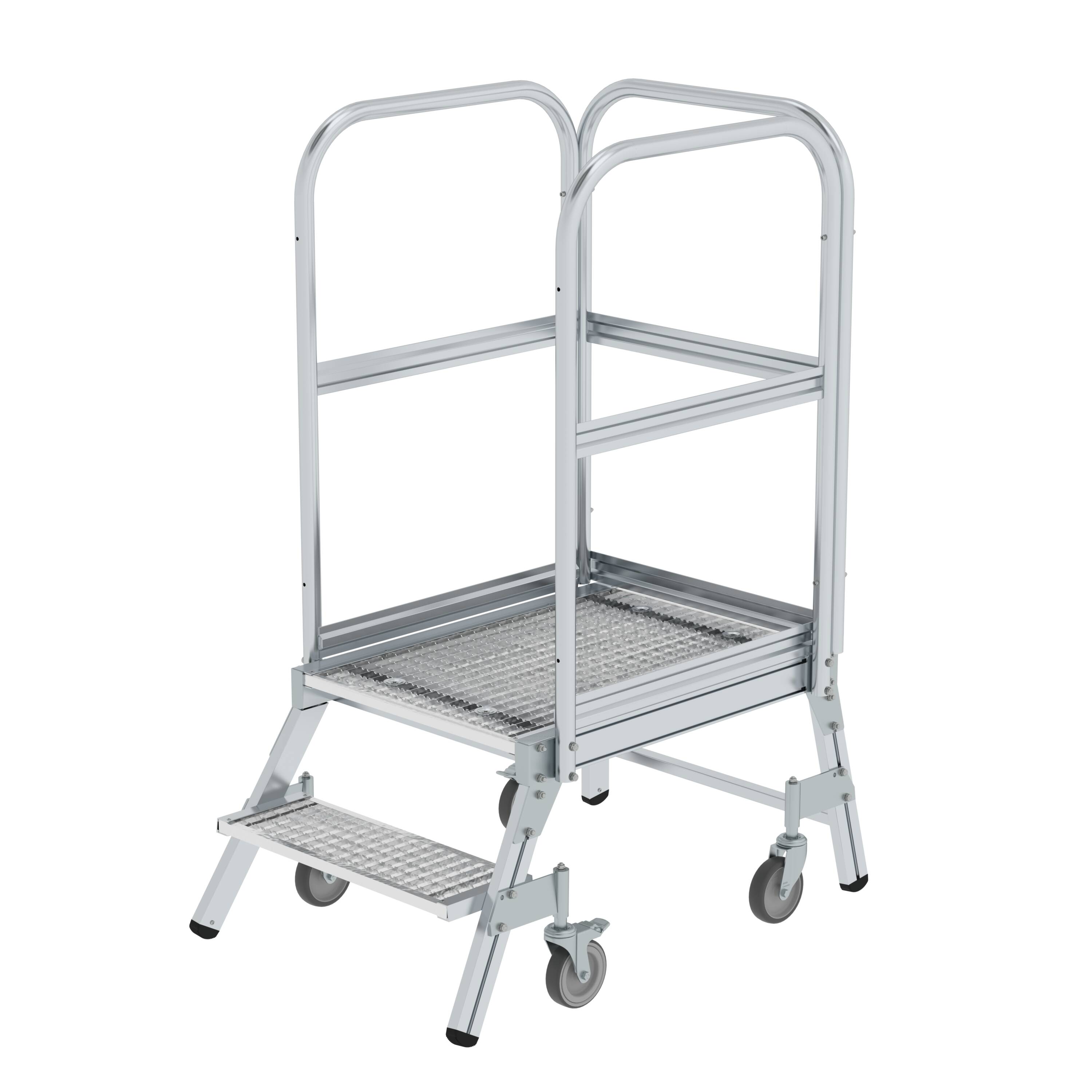 Alu-Podestleiter einseitig 2Stu Aluminium-Podestleiter,einseitig begehba Alu-Podestleiter einseitig 2Stu Aluminium-Podestleiter,einseitig begehba