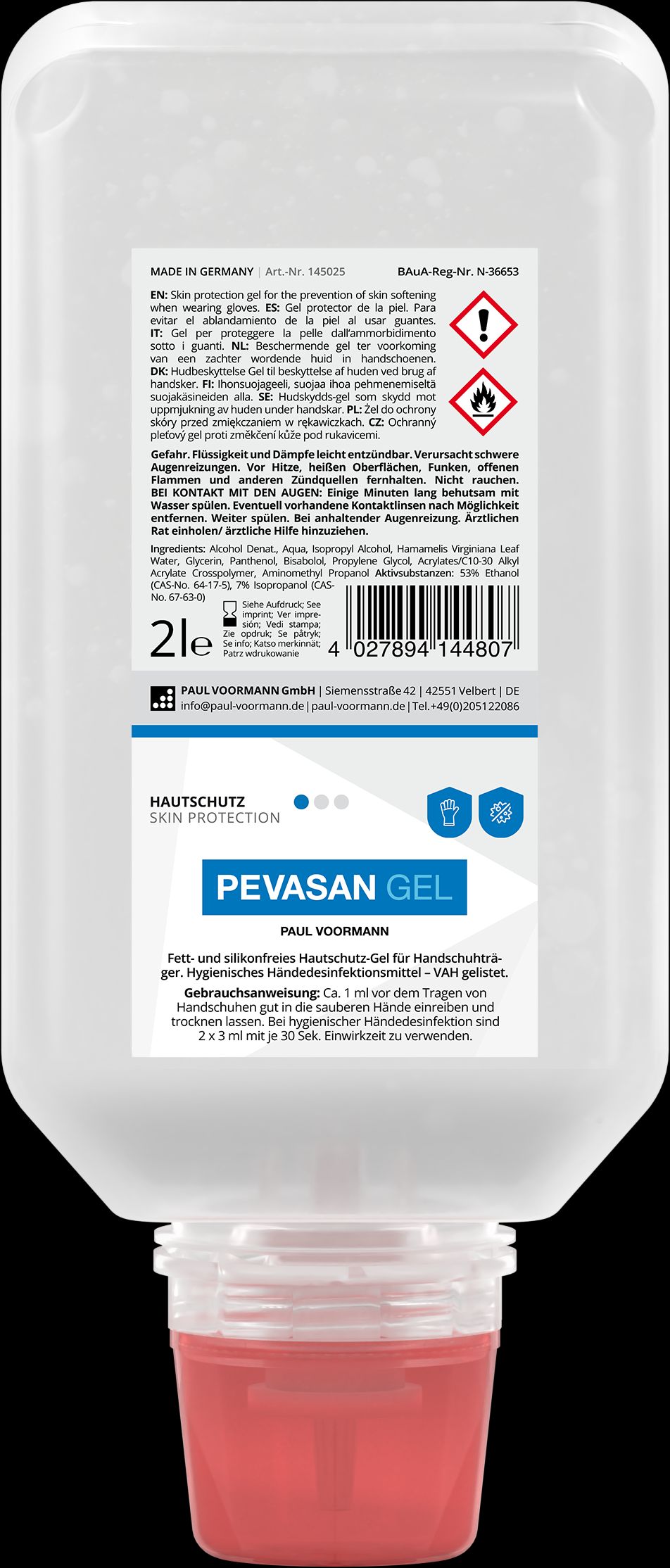 Hautschutzgel Pevasan Gel - Hygienisches Händedesinfektionsmittel, optimal gegen Hauterweichung und Hautschutzgel Pevasan Gel - Hygienisches Händedesinfektionsmittel, optimal gegen Hauterweichung und