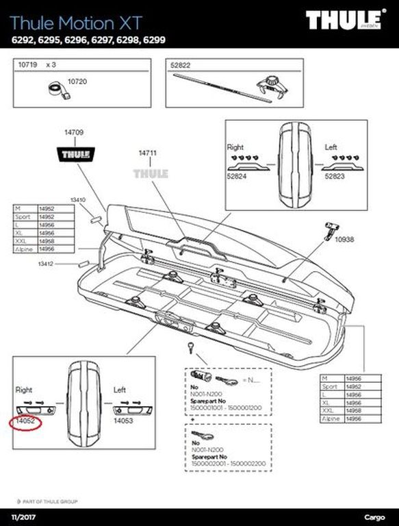 Thule Deckel-Schließzylinder Rechts Motion XT Dachboxen Thule Deckel-Schließzylinder Rechts Motion XT Dachboxen