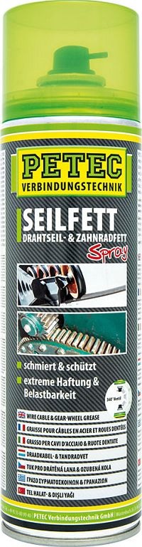 Seilfett Spray in 500ml Sprühdose - Dunkelbraun, Silikonfrei, Langzeitschutz, bis 80°C Seilfett Spray in 500ml Sprühdose - Dunkelbraun, Silikonfrei, Langzeitschutz, bis 80°C