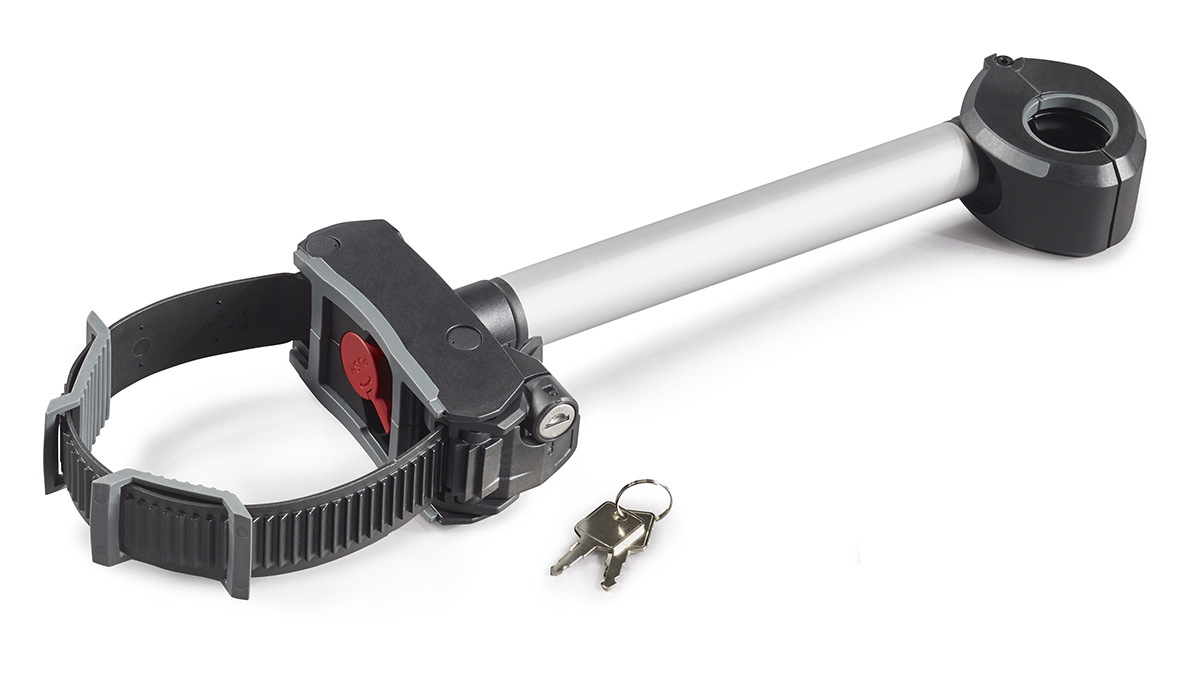 Abstandshalter mit Zahnband für Fahrräder - Uebler 3er Träger, Abnehmbar & Abschließbar Abstandshalter mit Zahnband für Fahrräder - Uebler 3er Träger, Abnehmbar & Abschließbar