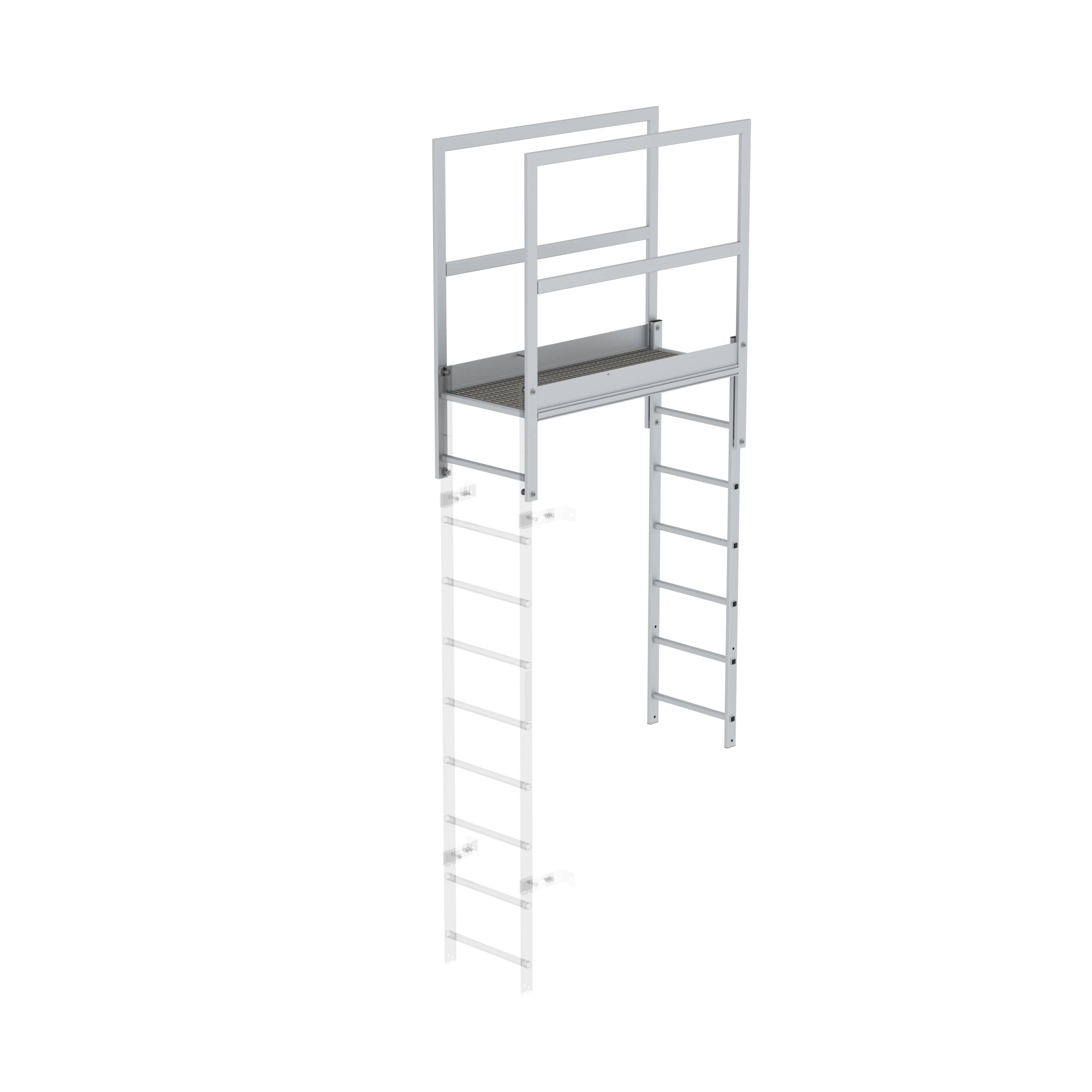 Attika-Überstieg mit Gitterrost und maßgefertigter Durchgangsbreite von GÜNZBURGER STEIGTECHNIK - 40