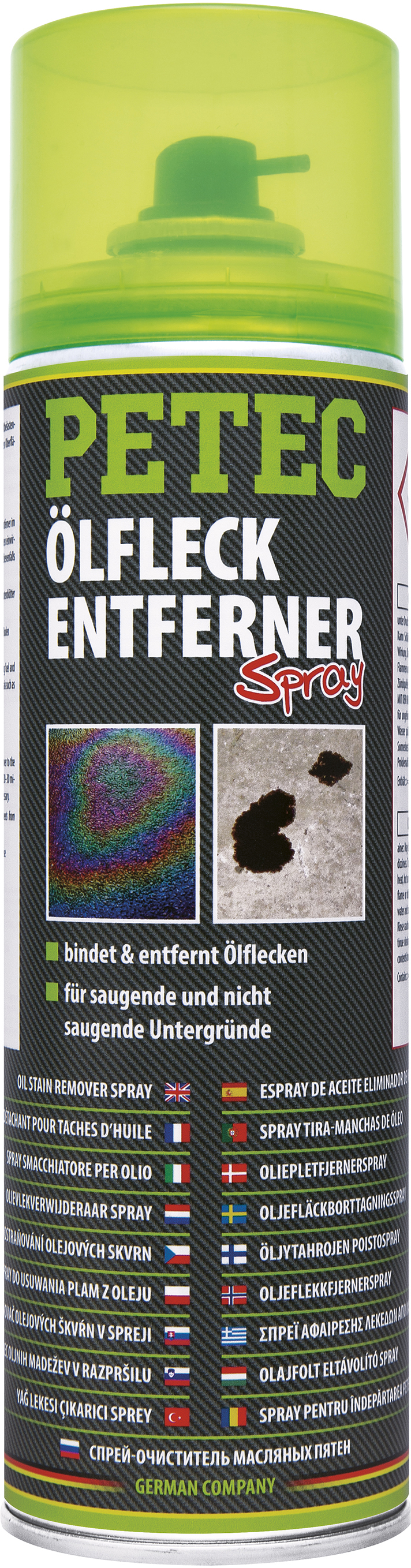 Effektiver Ölfleckentferner Spray, 500ml Sprühdose - Technische Daten beachten