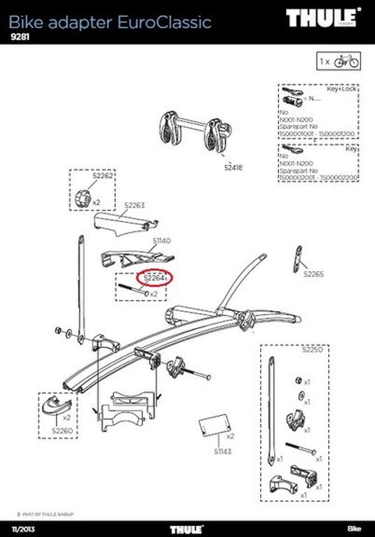 THULE M6 Schraubenset - Ersatzteile zur Rad-Erweiterung für EuroClassic G6 Heckträger (2 Stück)