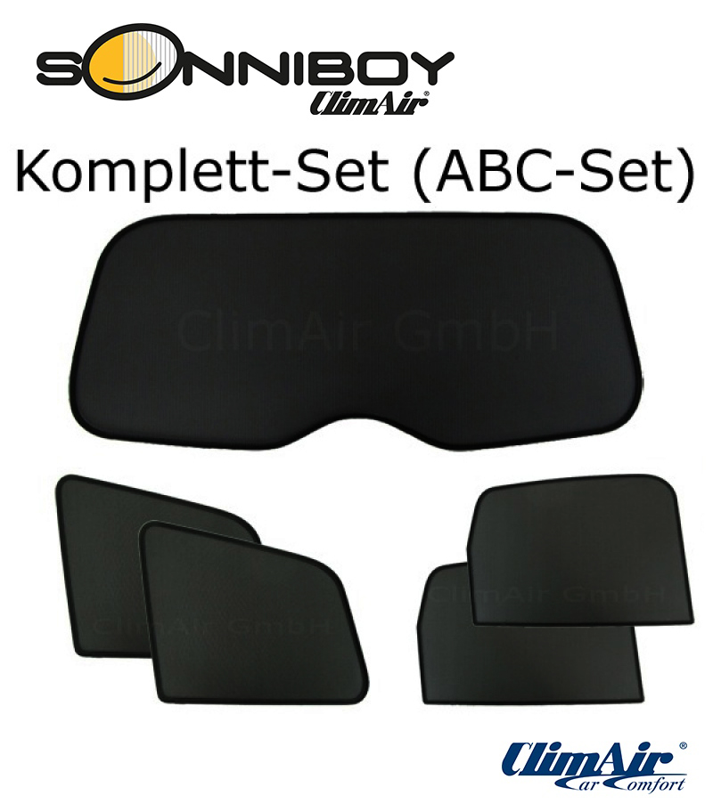 ClimAir Kunststoffe Sonnenschutz-Set ABC, speziell für VW Caddy IV Kurz Van - Typ 2K, 5 Türer ClimAir Kunststoffe Sonnenschutz-Set ABC, speziell für VW Caddy IV Kurz Van - Typ 2K, 5 Türer