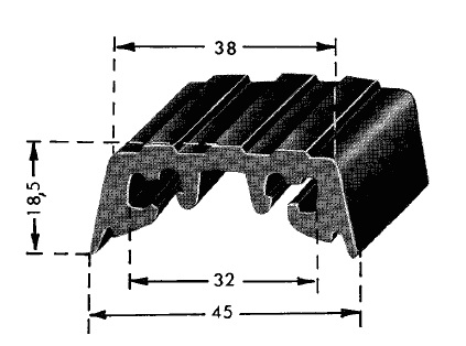 Gi-Pufferprofil EPDM 80 ShA schwarz Gi-Pufferprofil EPDM 80 ShA schwarz