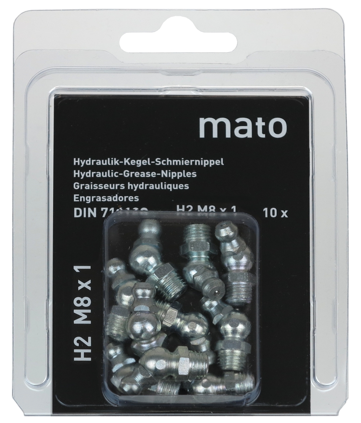 MATO Hydraulik-Kegel-Schmiernippel DIN 71412B M10x1,5 SW 11 VPE 10 MATO Hydraulik-Kegel-Schmiernippel DIN 71412B M10x1,5 SW 11 VPE 10