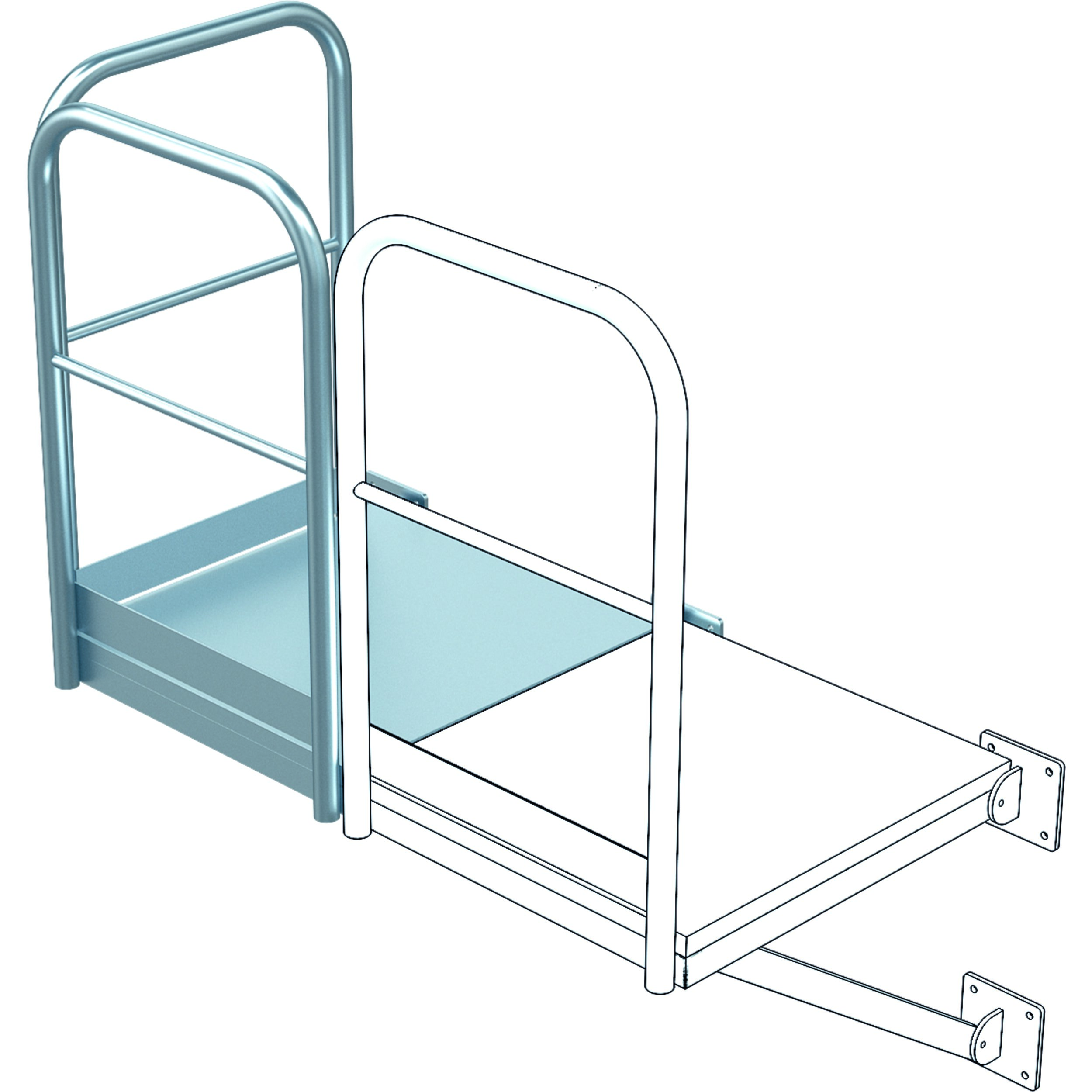 ZARGES Grundpodest Edelstahl V4A 800x860 mm - Rutschfest und robust ZARGES Grundpodest Edelstahl V4A 800x860 mm - Rutschfest und robust