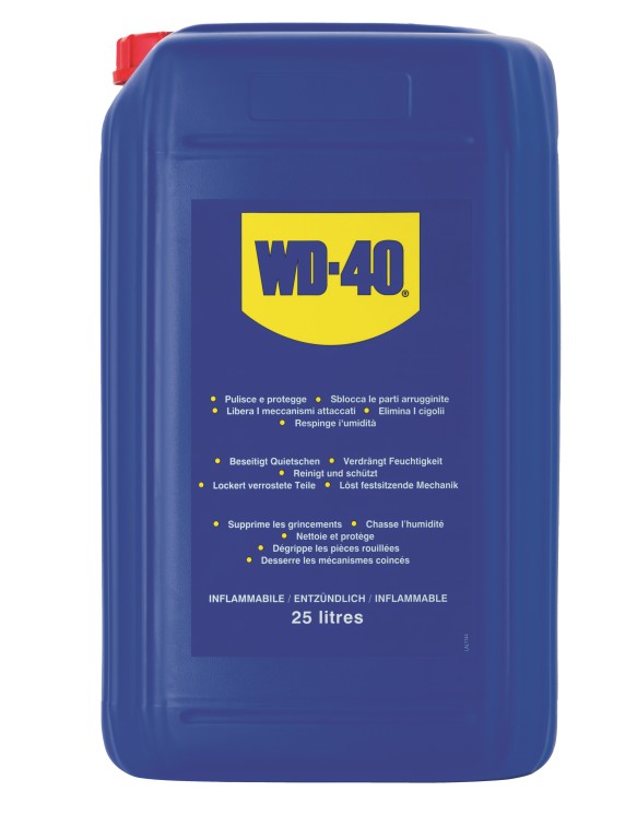 WD-40 Universalspray 25L–Rostlöser, Schmiermittel, Feuchtigkeitsschutz WD-40 Universalspray 25L–Rostlöser, Schmiermittel, Feuchtigkeitsschutz