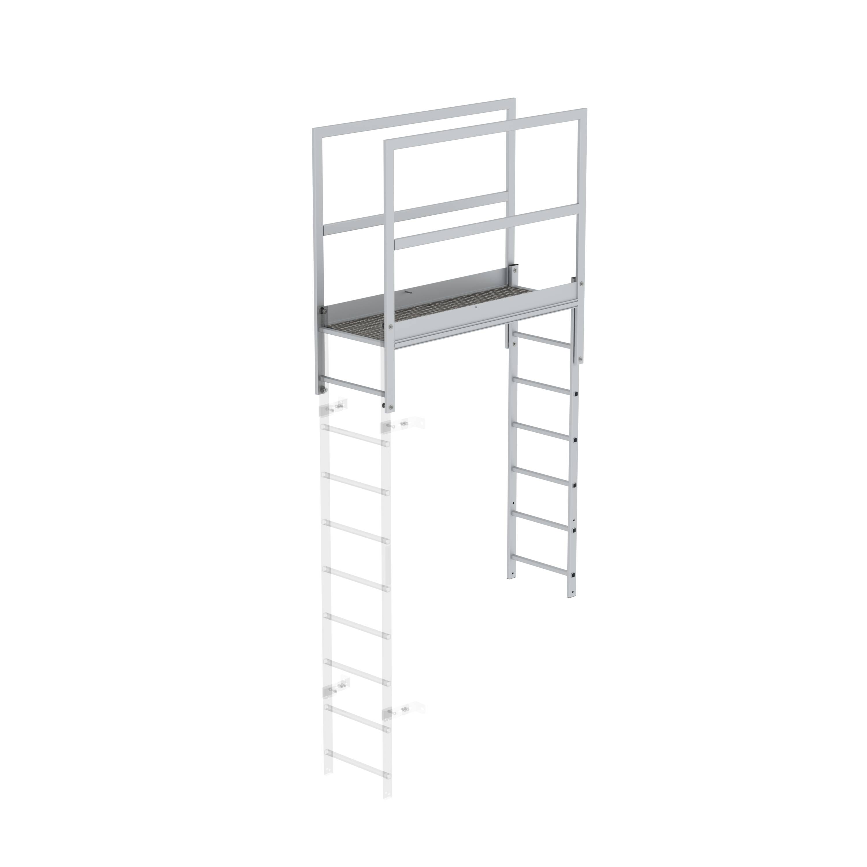 GÜNZBURGER STEIGTECHNIK Attika-Überstieg mit Gitterrost - Sonderlängen verfügbar