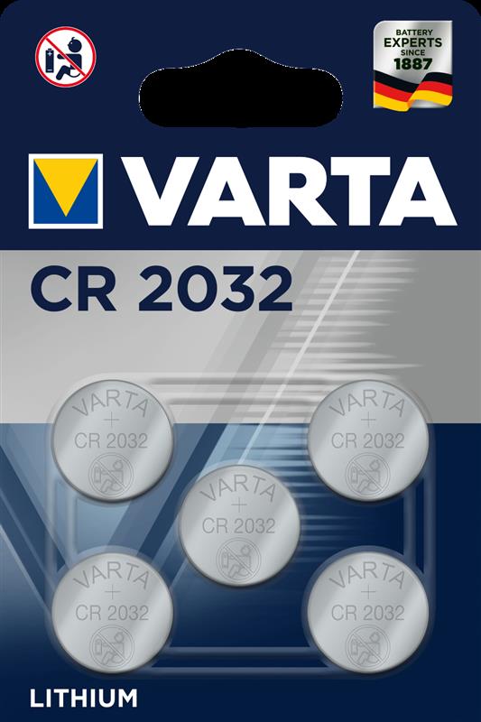 VARTA CR2032 Lithium Knopfzelle - 5er Pack langlebige Batterien VARTA CR2032 Lithium Knopfzelle - 5er Pack langlebige Batterien