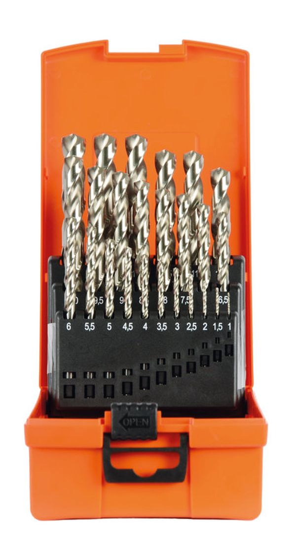HSS-G Bohrer Set 25-tlg, 1-13mm Kunststoffkassette DIN 338 HSS-G Bohrer Set 25-tlg, 1-13mm Kunststoffkassette DIN 338