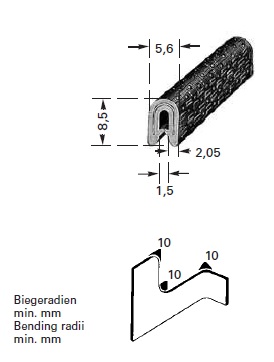 Fexibler PVC Kantenschutz Grau - HAPPICH - für den Klemmbereich von 1mm Fexibler PVC Kantenschutz Grau - HAPPICH - für den Klemmbereich von 1mm