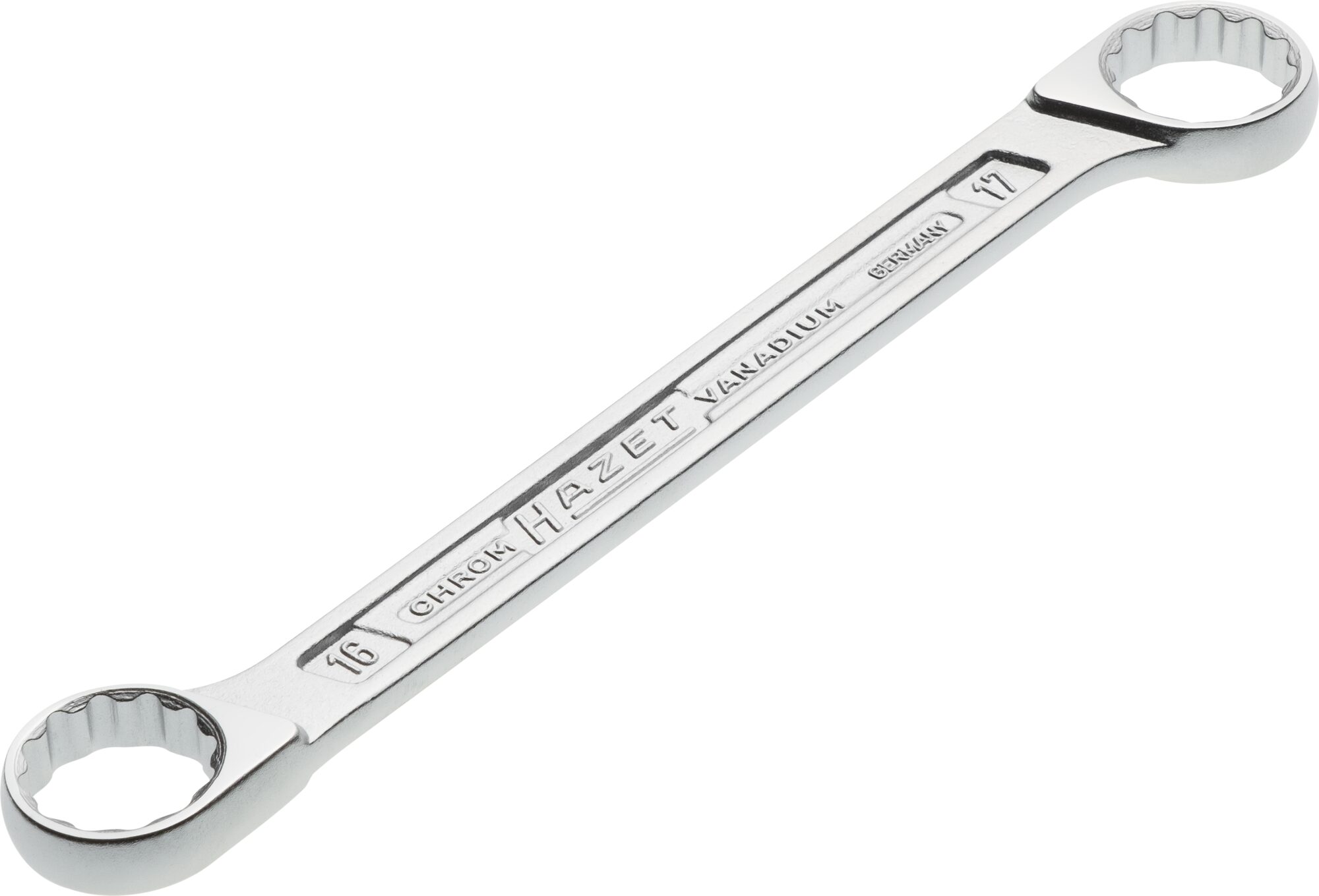 Ergonomischer HAZET Do.Ringschlüssel 16x17mm, verchromt, Doppel T-Profil - Made in Germany Ergonomischer HAZET Do.Ringschlüssel 16x17mm, verchromt, Doppel T-Profil - Made in Germany