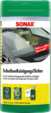 SONAX Scheiben Reinigungs Tücher 25 Stück Box - Streifenfreie Sauberkeit für Glas und Spiegel SONAX Scheiben Reinigungs Tücher 25 Stück Box - Streifenfreie Sauberkeit für Glas und Spiegel