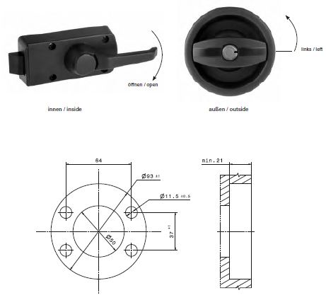 HAPPICH Toilettentürschloss NS N120+N052 – Zuverlässige Türsicherheit