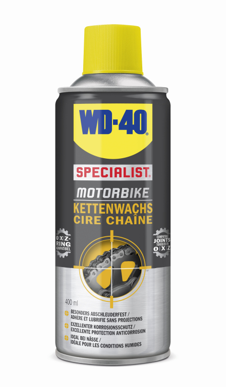 WD40 Specialist Motorrad Kettenwachs 400ml, Abschleuderfest & Lang anhaltende Schmierung WD40 Specialist Motorrad Kettenwachs 400ml, Abschleuderfest & Lang anhaltende Schmierung