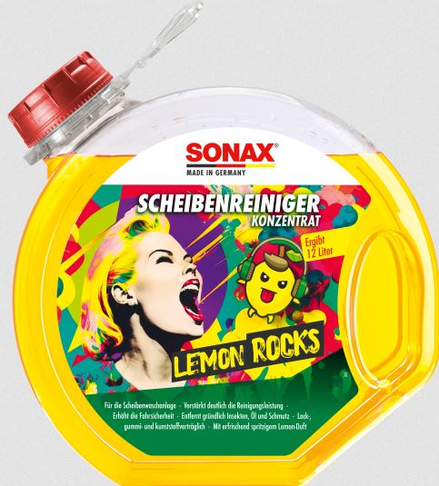 SONAX Scheibenreiniger Konzentrat Lemon 3L - Klare Sicht & Zitrusduft SONAX Scheibenreiniger Konzentrat Lemon 3L - Klare Sicht & Zitrusduft