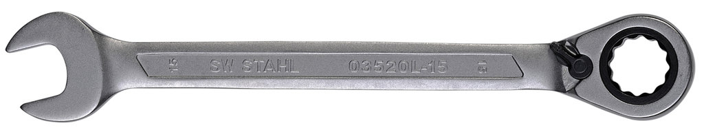 SW-STAHL Gabelringratschenschlüssel 15° CV-Stahl 72 Zähne