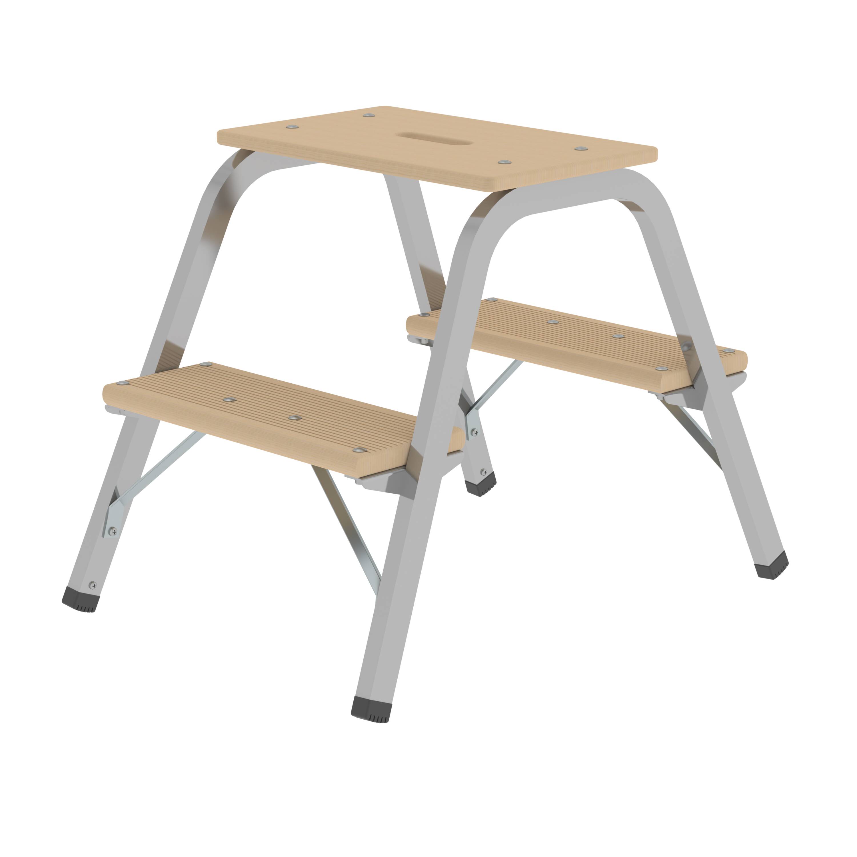 GÜNZBURGER Stahl-Holz-Tritt 2 Stufen - Robust und Sicher (150 kg) GÜNZBURGER Stahl-Holz-Tritt 2 Stufen - Robust und Sicher (150 kg)
