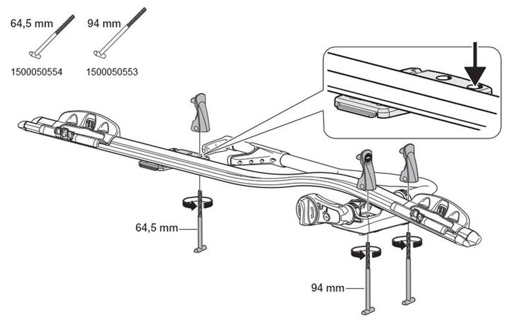 Thule T-Schraube M6 x 94mm - wichtiges Zubehör für kompatible Thule Fahrradträger Thule T-Schraube M6 x 94mm - wichtiges Zubehör für kompatible Thule Fahrradträger
