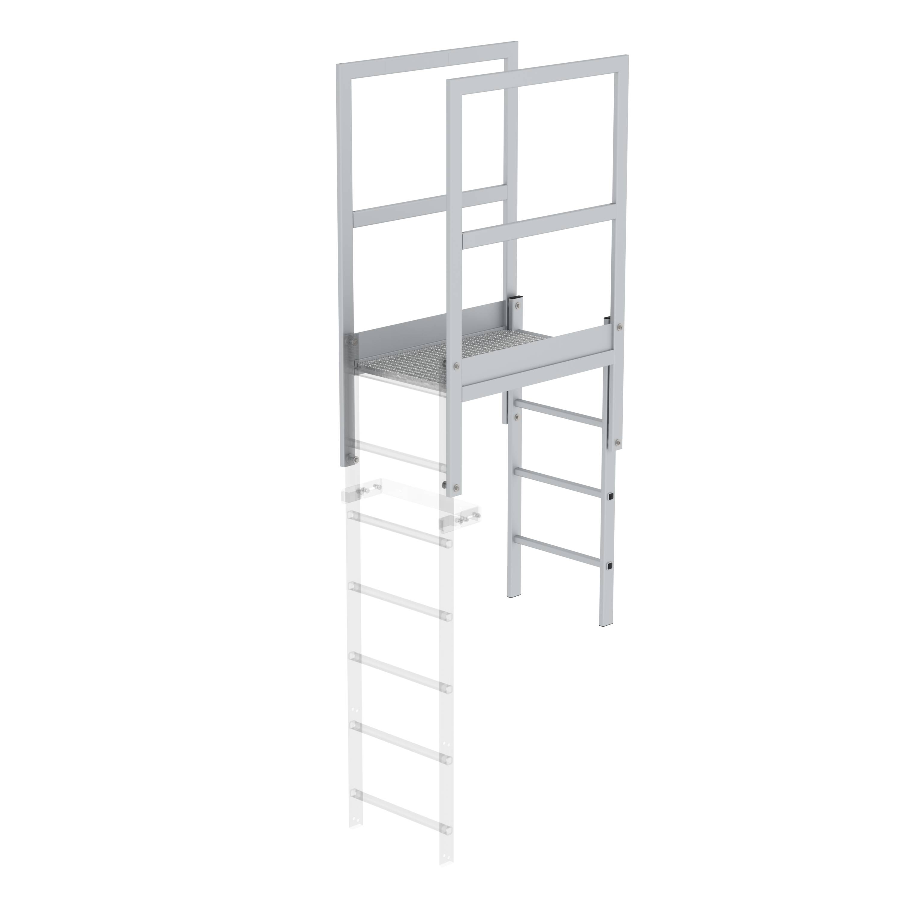 Attika-Überstieg von GÜNZBURGER STEIGTECHNIK - Eloxiertes Alu, sicher & komfortabel