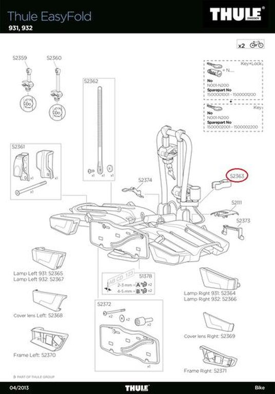 THULE Anschlusskabelhalter EF 931-932 - Zubehör für Fahrrad-Heckträger Easy Fold & VeloCompact THULE Anschlusskabelhalter EF 931-932 - Zubehör für Fahrrad-Heckträger Easy Fold & VeloCompact