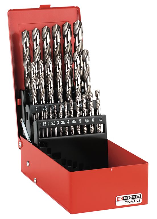 FACOM Metall-Bohrer Set, 19-teilig, präzisionsgefräst FACOM Metall-Bohrer Set, 19-teilig, präzisionsgefräst