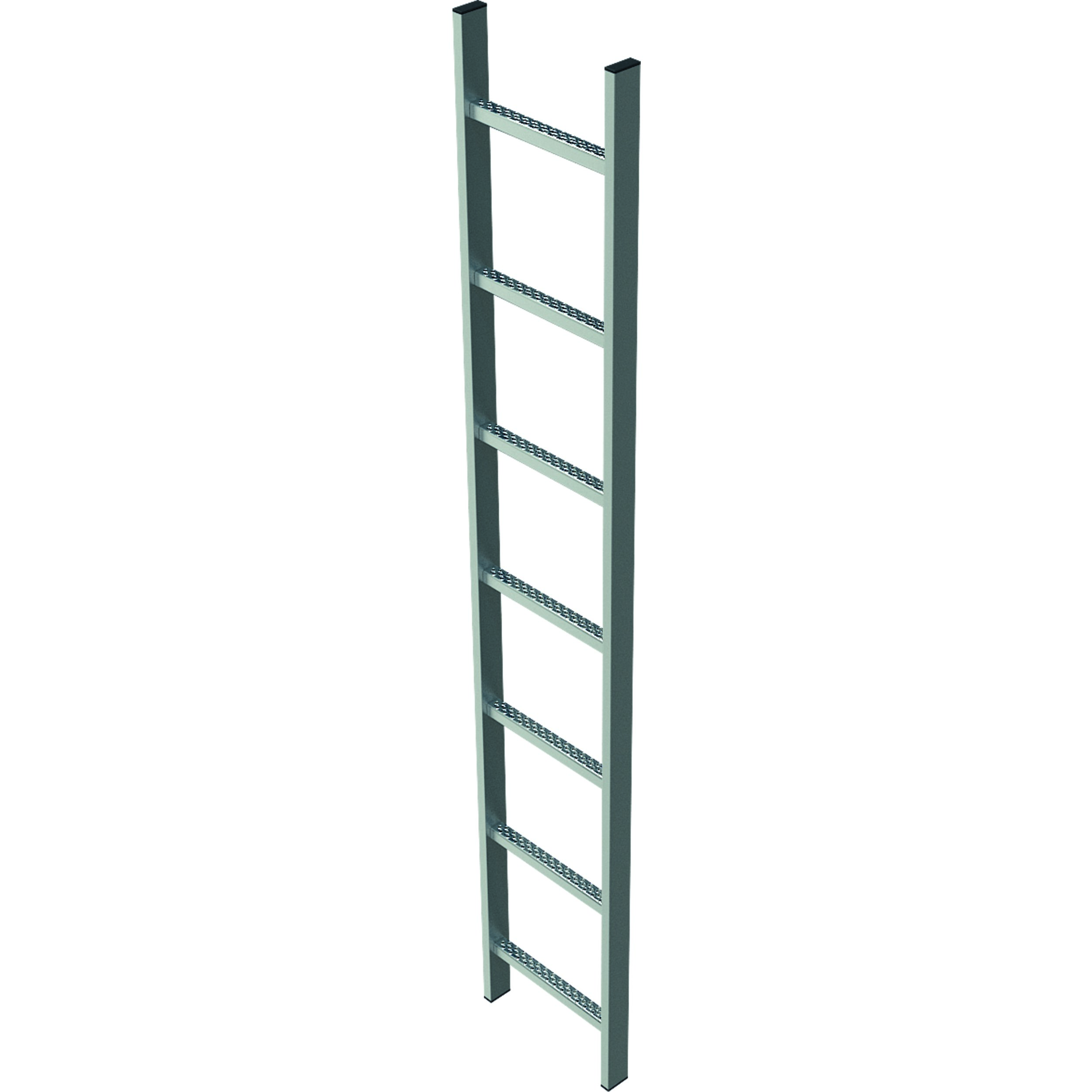 ZARGES Schachtleiter Stahl verzinkt, LW= 400 mm mit 10 Sprossen, Leiterlänge ca. 2,80 m ZARGES Schachtleiter Stahl verzinkt, LW= 400 mm mit 10 Sprossen, Leiterlänge ca. 2,80 m
