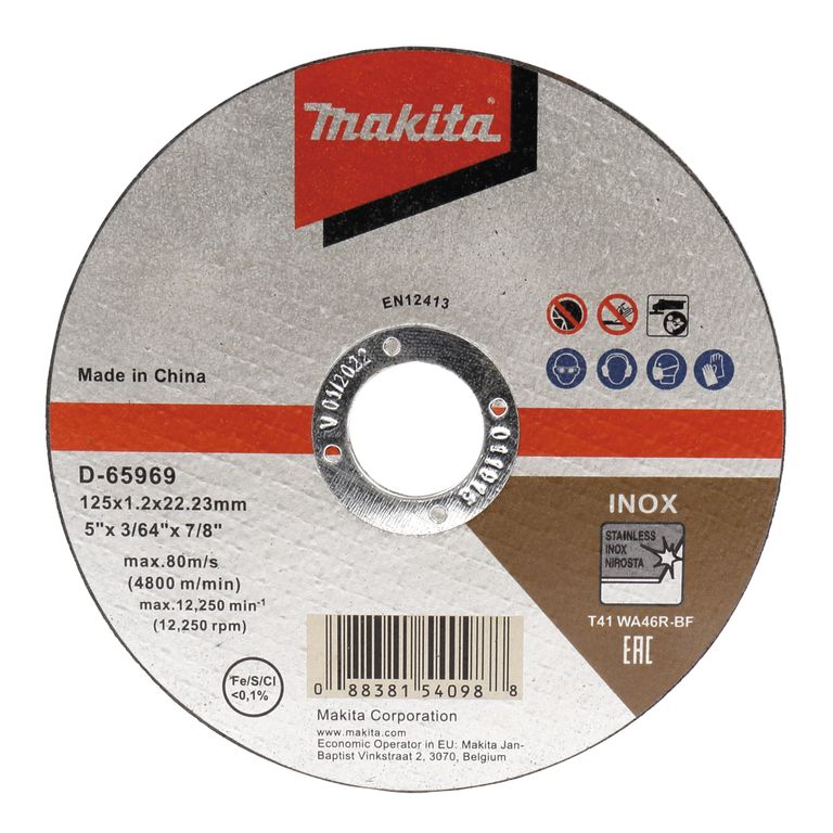 MAKITA Trennscheibe INOX 125mm für Metall & Edelstahl MAKITA Trennscheibe INOX 125mm für Metall & Edelstahl
