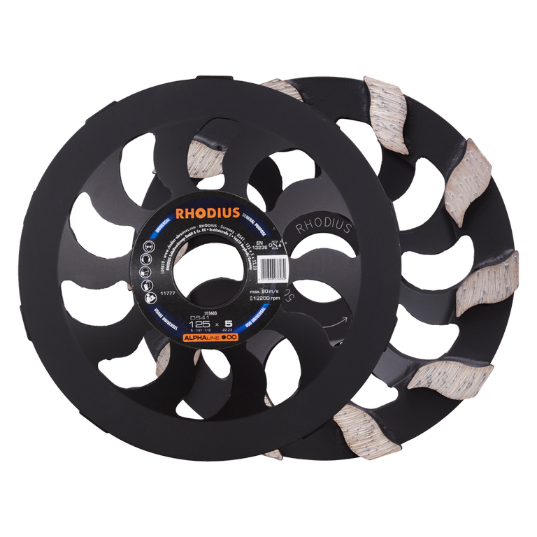 RHODIUS DS41 Diamantschleiftopf - 125x5.0x7.0x22.23 für perfektes Schleifen