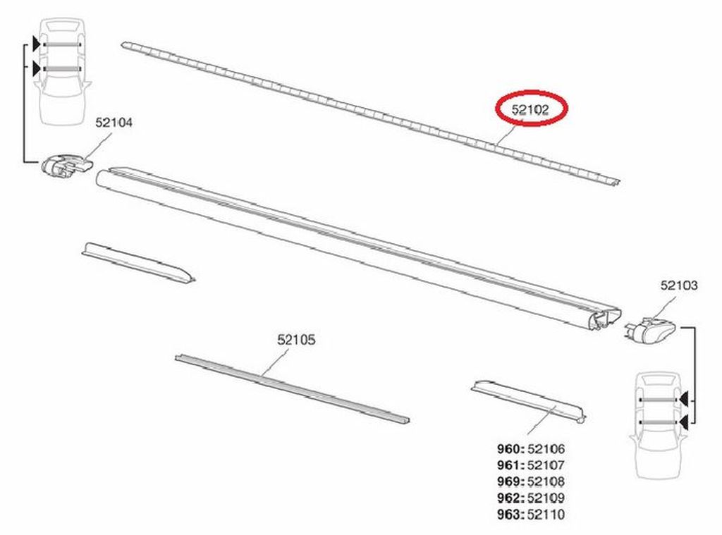 Thule WingBar 150cm Ersatz-Gummileiste für Lastenträger 960-969 Thule WingBar 150cm Ersatz-Gummileiste für Lastenträger 960-969