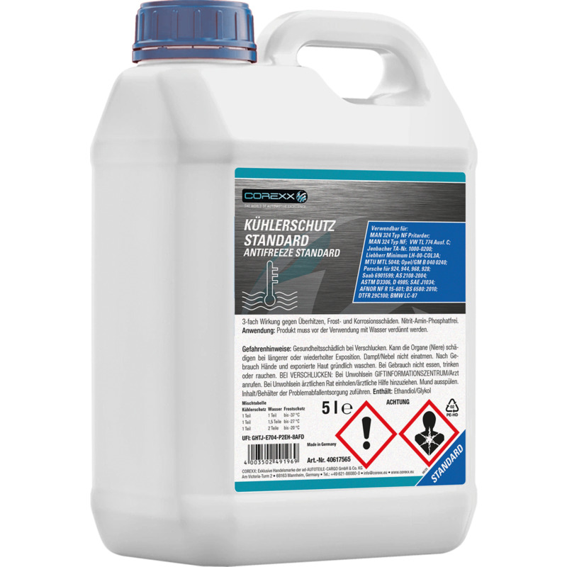 Kühlerfrostschutz 5 Liter Standard – COREXX Kühlmittel universal