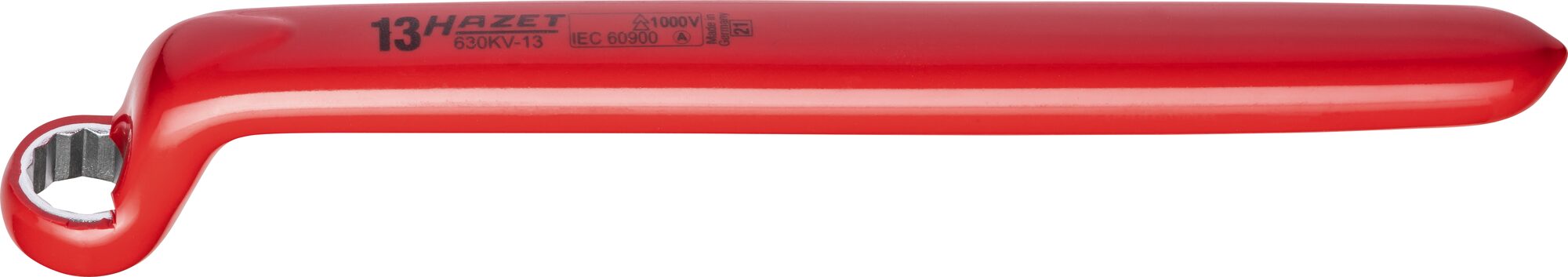 HAZET Einringschlüssel 13mm - Schutzisoliert und Tief Gekröpft - Made in Germany