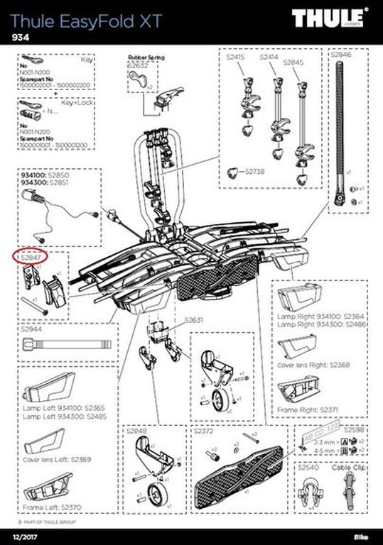 Thule Ratschenverschluss für EasyFold XT Fahrradträger - 52847