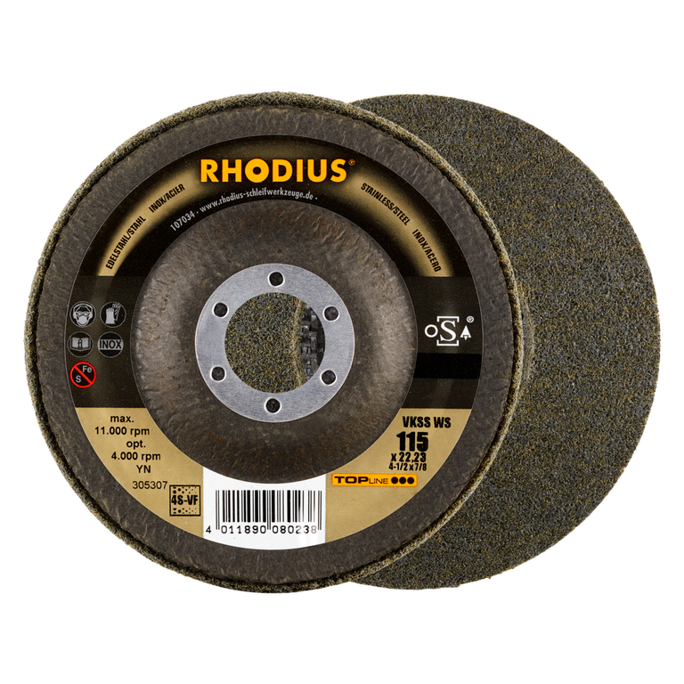 RHODIUS Vlieskompaktscheibe 115mm Very Fine für Präzisionsarbeiten