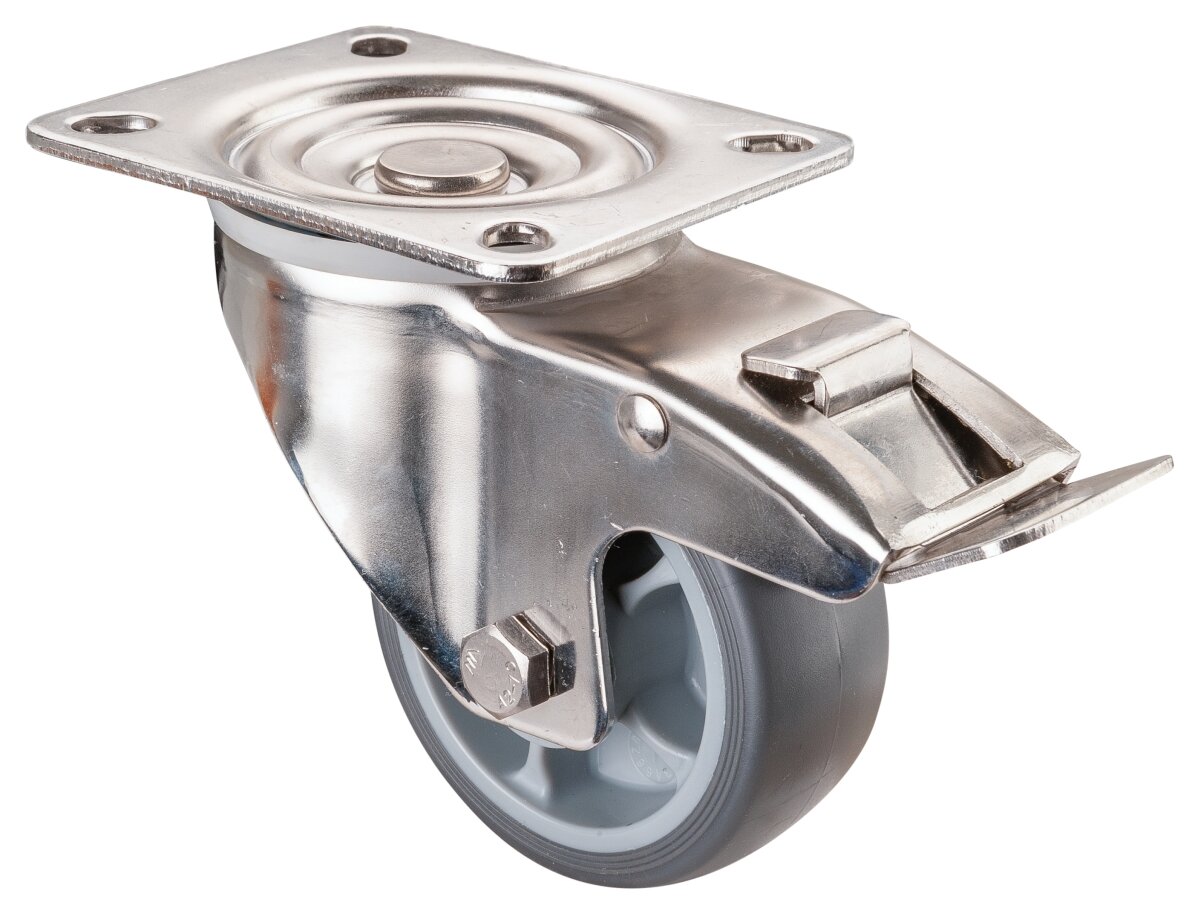 Edelstahl Transportrolle H120.B43.081, P rodukttyp: Lenkrollen mit Feststeller, M