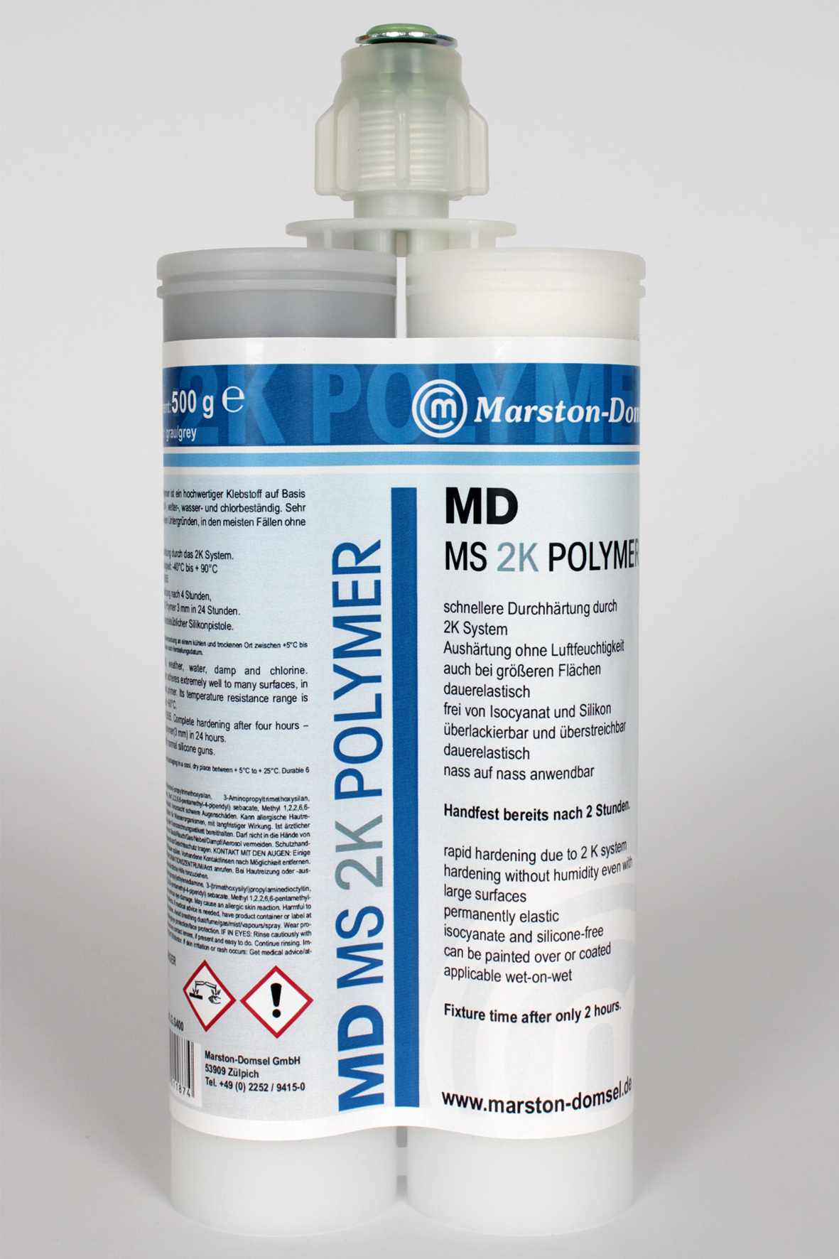 MARSTON-DOMSEL MD-2K MS Polymer-Kartusche, grau 500g: Hochleistungsklebstoff für vielseitige Anwendu MARSTON-DOMSEL MD-2K MS Polymer-Kartusche, grau 500g: Hochleistungsklebstoff für vielseitige Anwendu