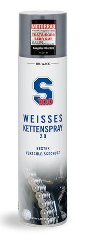 S100 Weißes Kettenspray 400ml - Professionelle Kettenpflege für Motorräder von WACK CHEMIE S100 Weißes Kettenspray 400ml - Professionelle Kettenpflege für Motorräder von WACK CHEMIE