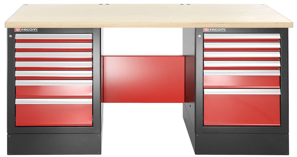 FACOM Werkbank Buchenholz | 1050cm | 13 Schubladen | Heimwerker & Profis