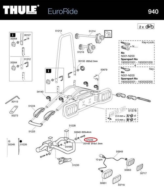 THULE K6S M8x70 Schraube für Fahrradheckträger EuroRide 940, 941, 943 - Hochwertiges Zubehör THULE K6S M8x70 Schraube für Fahrradheckträger EuroRide 940, 941, 943 - Hochwertiges Zubehör