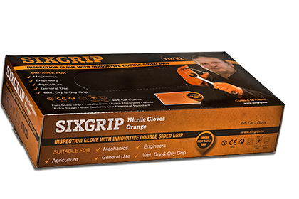 SIXGRIP Nitrilhandschuhe Orange Größe L - 50 Stück, Top Griffigkeit SIXGRIP Nitrilhandschuhe Orange Größe L - 50 Stück, Top Griffigkeit