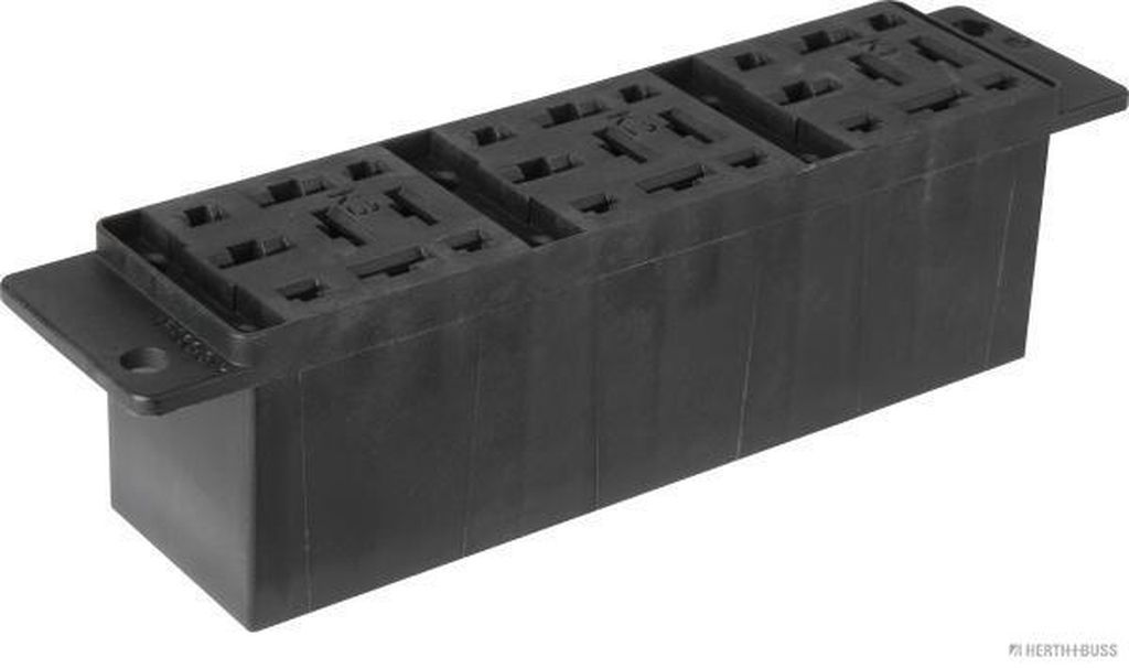 HERTH&BUSS 9-polige Flachsteckhülse mit Halter – Schwarz